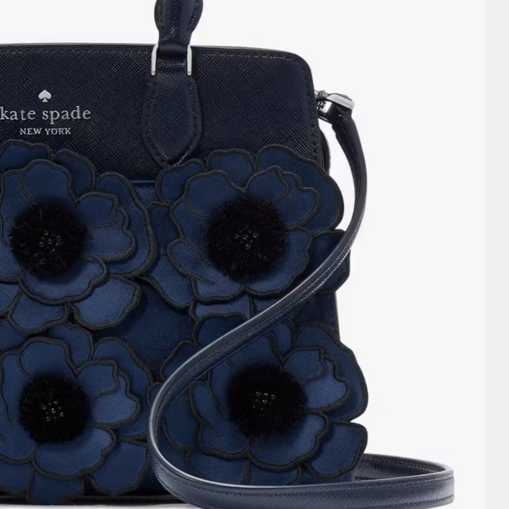 💙🔹️ Kate Spade🔹️ Madison Embroidered Floral Small Satchel IN Blue [ Sold Out] - Picture 9 of 12